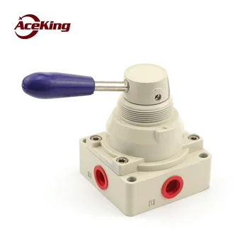 Пневматичният превключвател на цилиндъра въздушен клапан ръчен клапан 4hv210 / 230-08 k34r6-8 / 8D трехпозиционный четырехходовой ръчен клапан