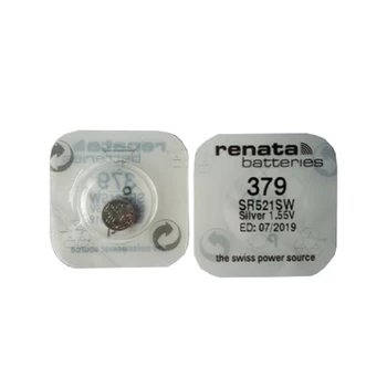 2 елемента renata Silver Oxide Watch Battery 379 SR521SW 521 1.55 V оригинален марката savo 379 renata 521 battery