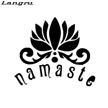 Langru Намасте With Lotus Flower Car Styling Personality Смешни Рибка Car Decal Die Cut Sticker Accessories Jdm