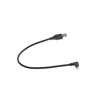 Вляво под ъгъл 90 градуса Micro USB Male To USB Data Charge кабел Connector 25 см за таблет телефон, кабел за зареждане