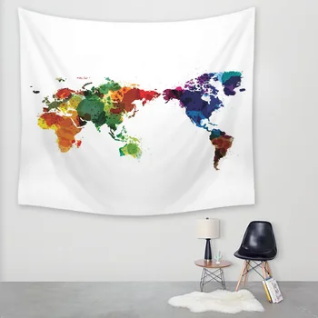 Zeegle World Map Series гоблен монтиране на украса завеса памук 150*130 см на кутията одеало за пикник на плажа мат текстил