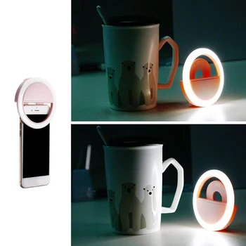Мобилен телефон пръстен на обектива светлина мига селфи за красота led кръгли лампи за Iphone Android USB Mini Night Light