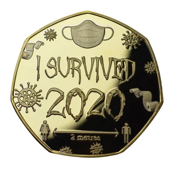 Аз Съм Оцелял 2020 Възпоменателна Монета Аз Все Още Съм Жив Мемориал Медал На Щастливата Монета Е Най-Добрият Подарък За Наследници В Чест На 2020 Г.