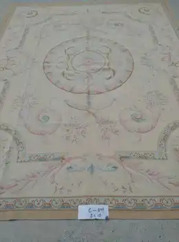 Безплатна доставка 8'x10' френски Обюссон тъкат килим ръчно тъкани килими Източна вълна килим кралски стил