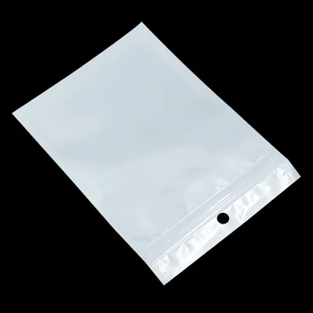 Продажба на едро на 10. 5x15cm Бял/ясен чанта пластмаса повод цип запечатване на собствената си личност обгръщащ, Ziplock чанта замъка Цип-цип на Дребно пакет с дупка вид
