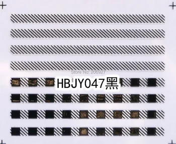2PCS HBJY047-Black маникюр Сладко Square Sticker маникюр Sticker