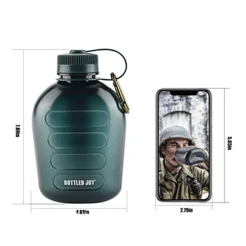 1Л бутилка вода военна трапезария шише за вода за Спорт на открито туризъм къмпинг бутилка вода преносим с каишка