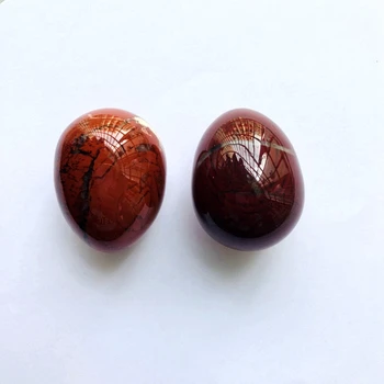 Естествено пламъците на Jaspe R каменна яйце, Червен Камък Jaspe r камък голям проблем, медитация, изцеляваща каменна яйце, Яйце Неспокойни, 35X45MM