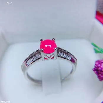 Kjjeaxcmy бутик за бижута 925 естествен рубин, инкрустиран Дамски пръстени от сребро