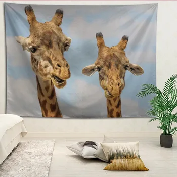 Обичай жираф публикува творчески гоблен дневна спалня фон на стената виси плат живопис малък свеж