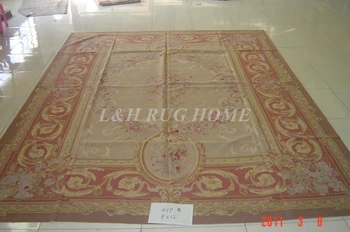 Безплатна доставка 9'x12' френски стил обюссон килими ръчно плетени вълнени килими френски Обюссонские килими на високо качество на килим