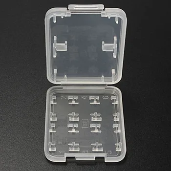 Практичен двуслойни пластмаса / Micro TF / MSPD Card Storage Box 8 слота за памет карти кутия за съхранение на карти с памет за дома / офиса