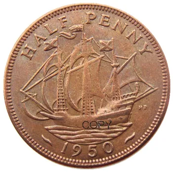 1950 Великобритания половин Пени стари монети Великобритания древни копия на монети