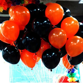 2.2 грама Черен и оранжев Хелоуин латексови балони 50 бр. Хелоуин рожден Ден украси за детски подаръци, сватбени декорации играчка