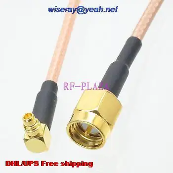 DHL / EMS 100 бр кабел 6 инча MMCX мъжки прав ъгъл към SMA plug RG316 RF косичка свързващ кабел-A2