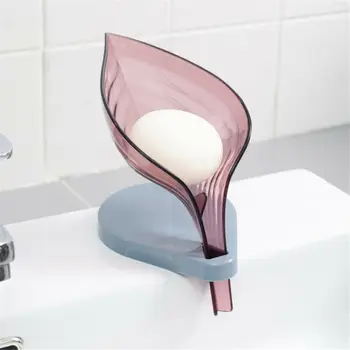 Форма на лист препарат за съдове Самосушащийся притежателя сапун за кухня баня творчески горещ