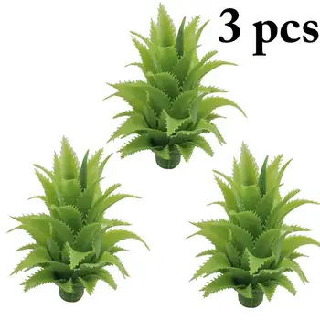 3 бр. изящни изкуствени листа декоративни реалистични зелен ананас, листа от фалшиви растения за декорация на дома доставка