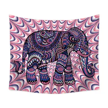 Слон изработен по поръчка розово и лилаво уникален гоблен
