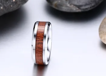 Modyle реален волфрамов карбид мъжки пръстен годежен пръстен ретро дървесна дизайн, мода подарък партия
