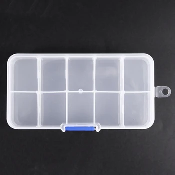 От 1 до 10 отделения пластмасова кутия за съхранение прозрачен за перлата възглавница бижута инструменти за малки аксесоари