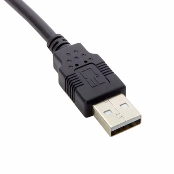 Zihan Mini USB Type B 5pin мъжки ляв ъгъл 90 градуса към USB 2.0 мъжки кабел за предаване на данни с ферритом 3.0 м