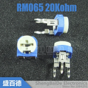 50 бр./лот RM-065 RM065 20Kohm 203 20K тример потенциометър тример резистори променливи регулируем резистори