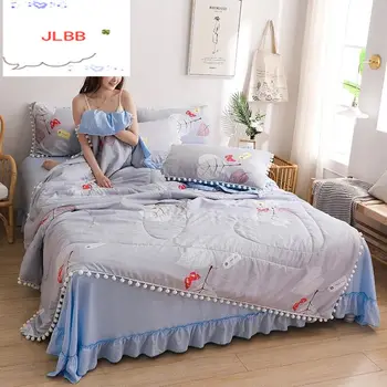 2020 ново легло одеяло 1 бр + калъфка 2 бр лятото памучни одеяло климатик може да се пере спалното бельо комплект 3 бр lase покривки