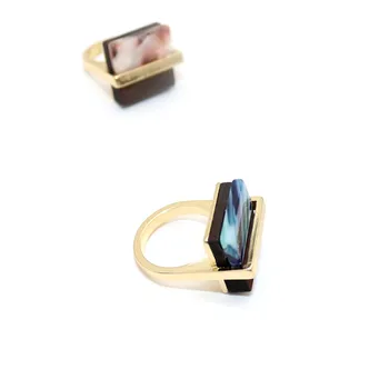 Wing yuk так Vintage Wood Ring For Women New Fashion Геометричен Ring Party Jewelry оригинален дизайн