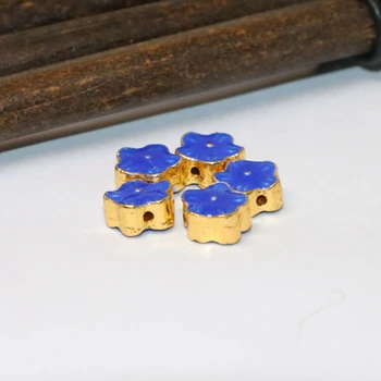 Нова мода 10 бр. прекрасна 8 мм синьо цвете перегородчатые аксесоари на едро цена подпори мъниста, гривни/колие направи си сам jewelryB2473