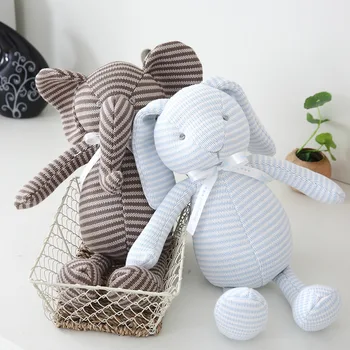 Нова 38 см плетене памучен въже вълна плюшени нано кукла комфорт играчка сладък подарък от любов за момичета меки животни слон мечки