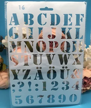 27 см букви от азбуката 4 DIY Занаятите пакет от шаблони живопис scrapbooking щанцоване полагане на албум шаблон за хартиена карта