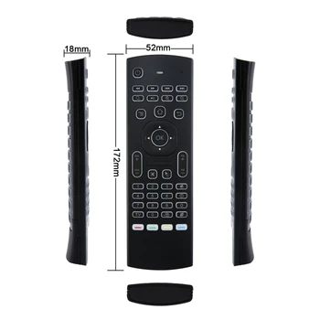 MX3 с подсветка Air Mouse Smart Remote Control 2.4 G RF безжична клавиатура за TV Box Android X96 Mini KM9 A95X H96 MAX