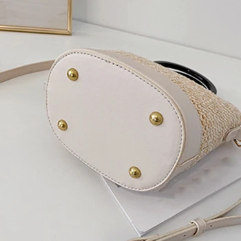 GERGANA-тъкани Чанта дамска Сламена чанта на рамото чанта-месинджър мода лаптоп чанта кофа
