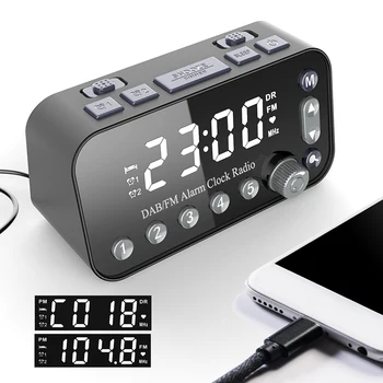 Преносим led аларма с два порта USB с таймер повторение на съня LCD дисплей за домашни декори