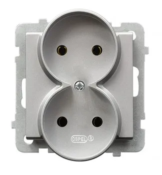 Ospel Sonata silver frosted socket 2nd b/w (за монтаж в многофункционална дограма), без рамка gp-2rr/m/38