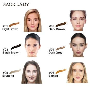 SACE LADY Eyebrow Gel Tint 6 цвята грим-червило, четка комплект кафява къна крем за грим на веждите боя набор от Подобрител Wax Cosmetic
