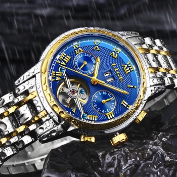 LIGE мъжки часовник мъжки топ марка луксозни автоматични механични часовници мъжете пълен стоманена бизнес водоустойчив часовник Relogio Masculino