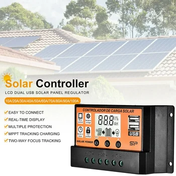100A MPPT Solar Panel Regulator Charge Controller Auto Focus Tracking 12V/24V