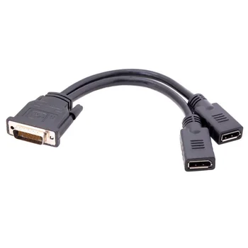 DMS-59Pin Male to Dual DP Displayport женски сплитер удлинительный кабел за видеокартата на PC-25 см