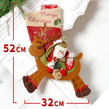 2021 NewYear Christmas Stocking Noel Decorations Gifts Bag for Home Навидад Чорапи Xmas Tree Decoration Натал Decoration