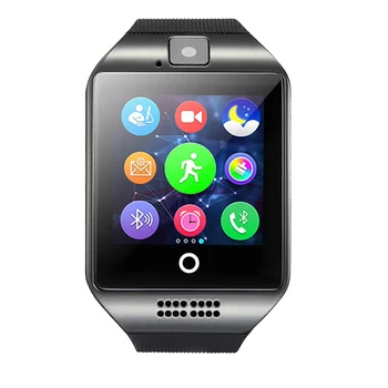 Смарт часовник с камера, Q18 Bluetooth Smartwatch СИМ TF слот за карта с фитнес тракер активност спортни часовници за Android