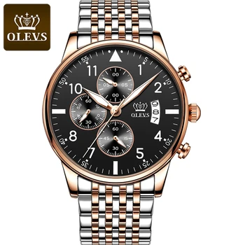 OLEVS спортни мъжки часовник хронограф топ марка тънки пилотните часовник е Водоустойчив Модерен мъжки кварцов часовник Relogio Masculino