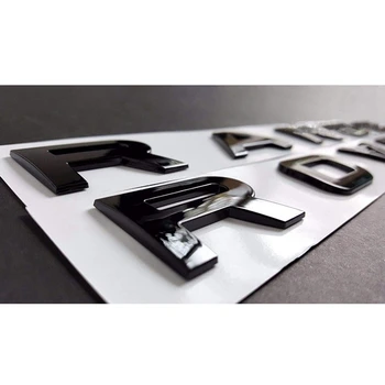 2 компл. 3D букви ABS преден капак емблема на Range Rover качулка букви етикети (матиран сребрист цвят и лъскав черен)