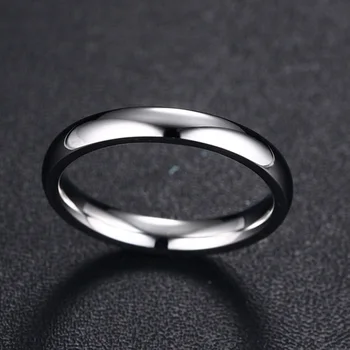 Високо качество на проста жена сребърен цвят пръстен модерен 3 мм годежни пръстени от неръждаема стомана за жени партия годишнина бижута