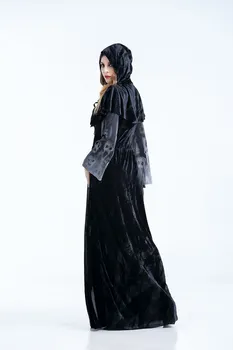 Средновековния Ренесанс зряла жена Хелоуин cosplay костюм готик жена готическата кралицата на вампирите черно карнавалните облекло