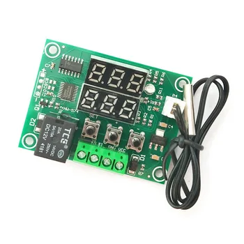 Двойна led термостат DC12V мини-регулатор цифров регулатор на температурата за инкубатор Temp Control Switch Plate XH-W1219