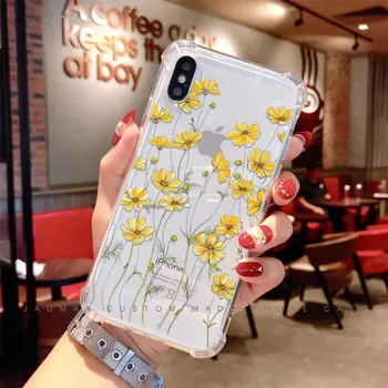 Jaomax Soft Silicone Clear Shockproof Art Painting Flower Cover For iPhone 11 7 8 6 S Plus Xs Max Xr Case Hayon 5S SE Fundas