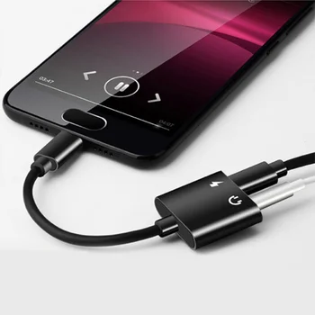 Музикалното Зареждане Аудиоадаптер За Мобилни Телефони Type C 3.5мм Жак За Зареждане За Слушалки, Aux 2 В 1 Сплитер За Xiaomi 6 Huawei
