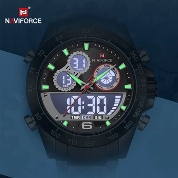Топ луксозна марка NAVIFORCE Мъжки спортни военни часовници цифрови аналогови Кварцови часовници от ежедневните водоустойчив часовник Relogio Masculino