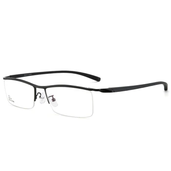 Veshion Спектакъл Eye Glasses Нова Полукадровая Стомана Кожена Рамки За Очила Метална Късогледство Проста Дограма Точки Ультралегкая
